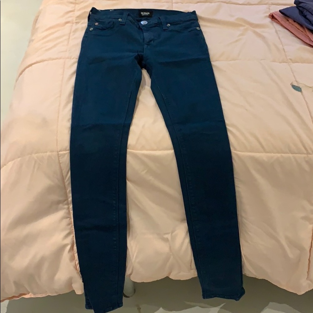 Hudson Low-rise Teal Blue Skinny Jeans
